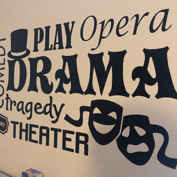 Classroom Wall Decal Drama Collage, Performing Arts Vinyl Wall ...
