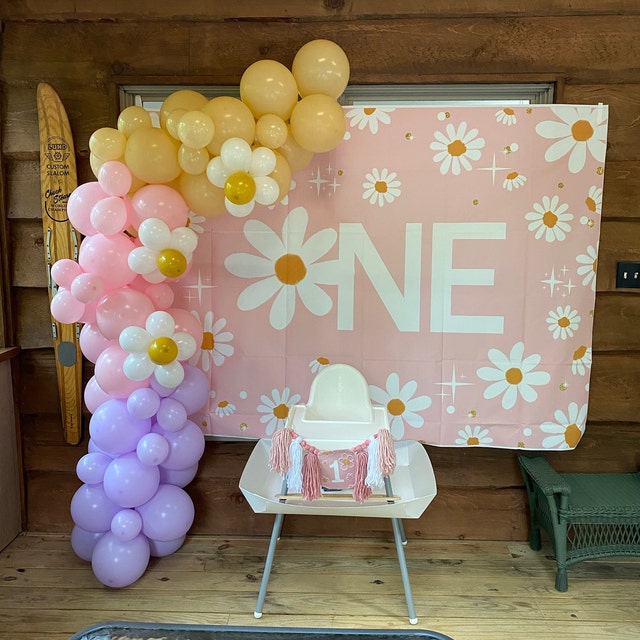 Daisy Flower Girl Boho Pink Peach DIY Balloon Garland Kit | First