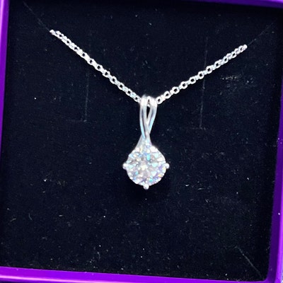 2 Carat 6-Prong Moissanite Pendant Necklace
