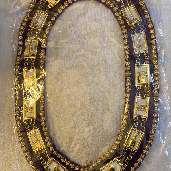 Masonic Regalia Cryptic Mason Royal & Select Master Chain Collar With ...