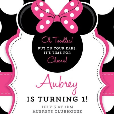 Minnie Mouse 2nd Birthday Invitations Printable Girls Party Invitation ...