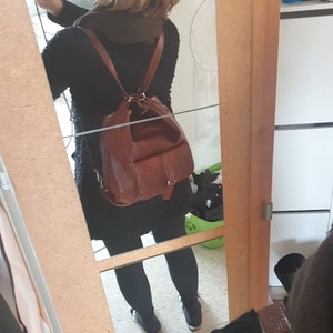 【新品未使用】chiiiibag leather Backpack（camel） Camel Brown Leather Backpack Tote Multi-way Leather