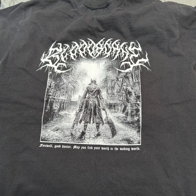 Bloodborne Tシャツ、ユニセックスメタルスタイルフロムソフトウェア