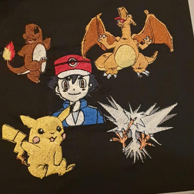 刺繍デザイン ポケモン サトシ ケッチャム、ポケモン サトシ 刺繍