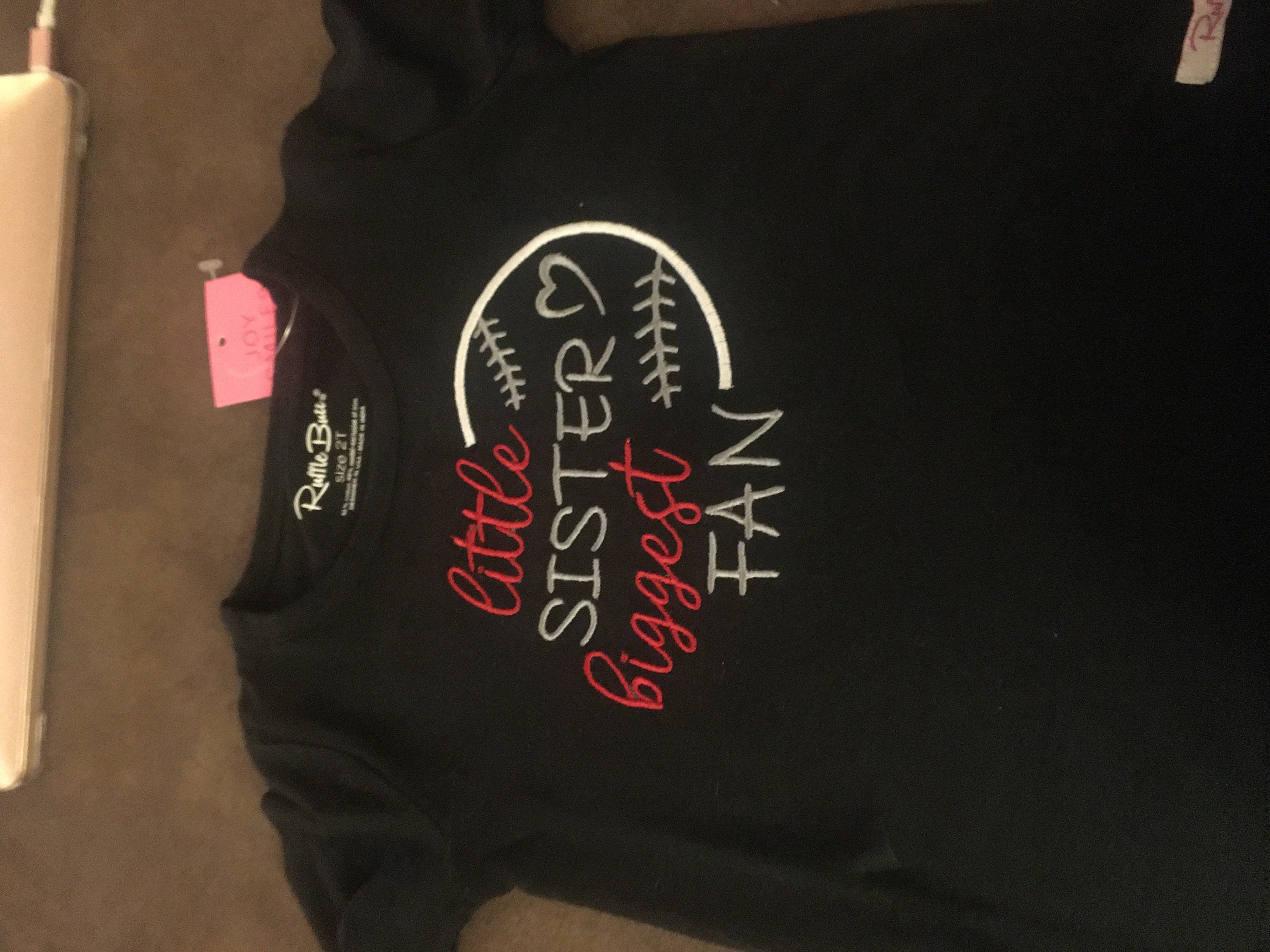 Customer photo for Baseball sister - Embroidery design