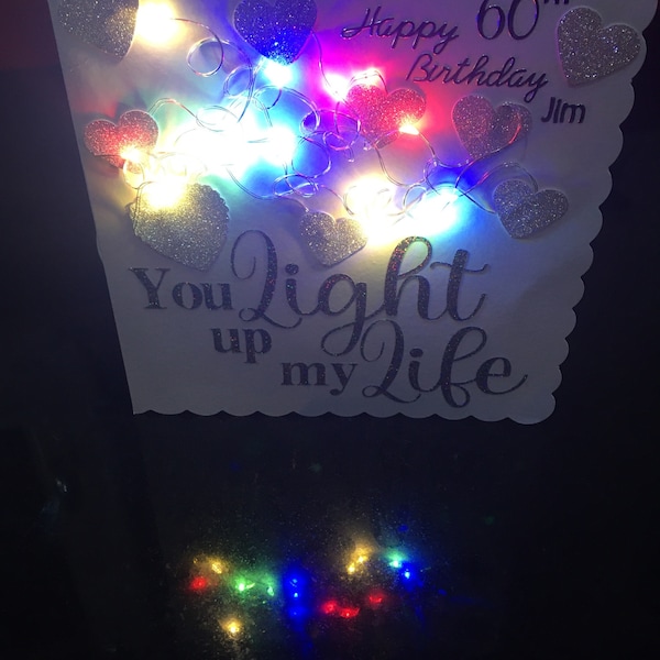 Light up Cards Led Cards Light up Birthday Cards Hearts and Flowers ...