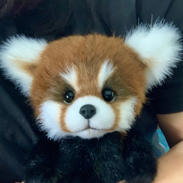 リアルなスタッフ付きレッサーパンダのおもちゃ OOAK コレクター