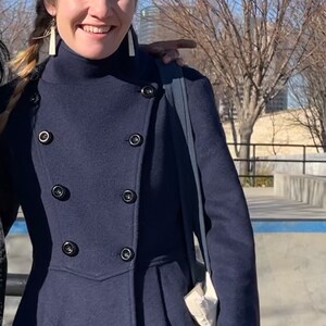 Blue Coat, Winter Coat, Wool Coat, Womens Coat, Midi Wool