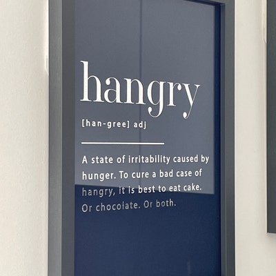 A4 /A3 Hangry Dictionary Definition Foil Print, Funny Kitchen Wall Art ...