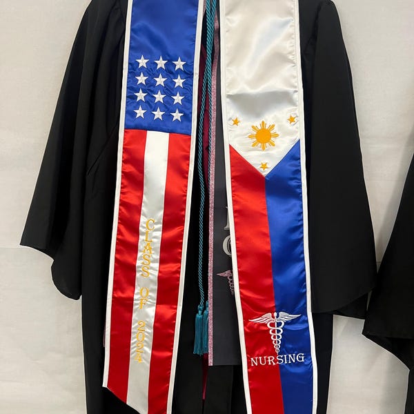 Personalized Puerto Rican Graduation Stole, Puerto Rican Graduation Stole Puerto Rican Graduation Sash 2025 Puerto Rico Graduation Sash