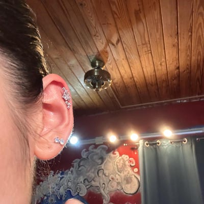 El Regalo 5 Pairs Surgical Stainless Steel Round Ball Cone Spike Cartilage Earring- Waterproof Tragus Ear Piercing Helix Unisex Earrings For Men