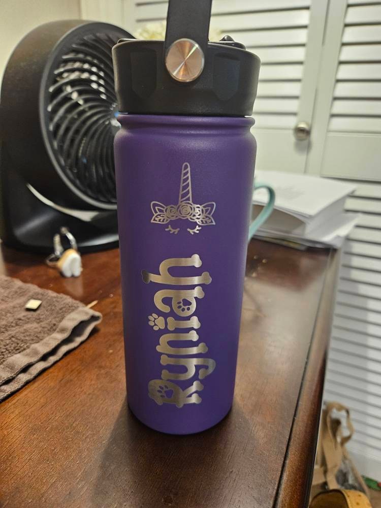 Personalized Kid Water Bottle, Back to School Gifts for Kids, Custom Laser Engraved Bottles, 18oz Water Bottle Personalized Water Bottle
