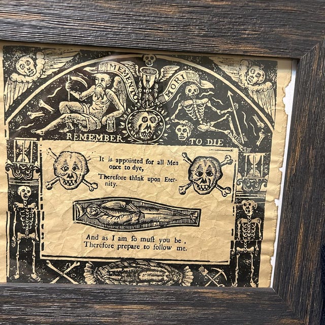 Memento Mori Woodcut Aged Document Frame Not Included Skull - Etsy
