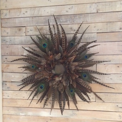 Pheasant Feather Wreath/wall Decor - Etsy