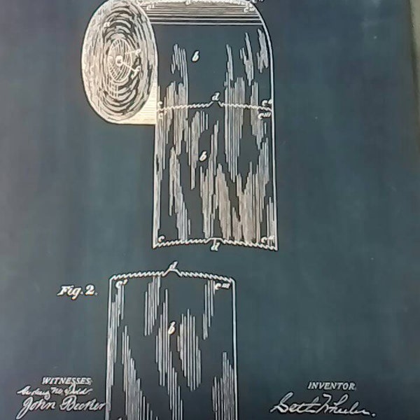 Toilet Paper Roll Patent Print Poster - 1891 - Historical Vintage Wall ...