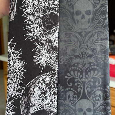 Charcoal and Grey Skull Tie - Etsy