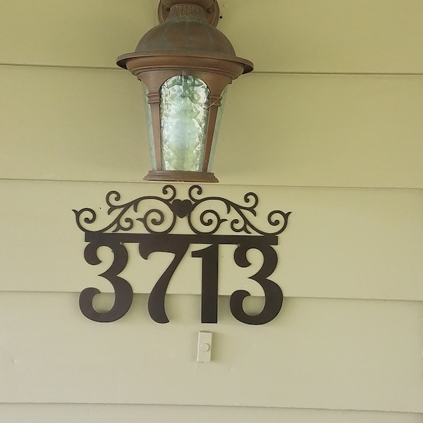 Custom Metal Address Sign With Scrolls & Powder Coat, Any Color - Etsy