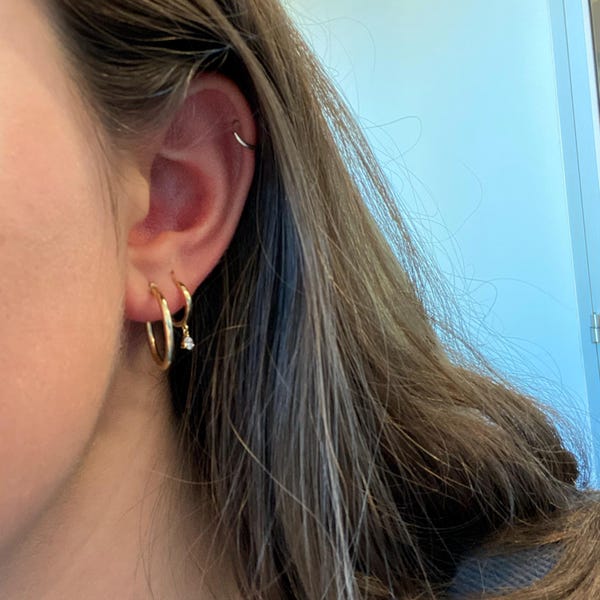 Adored Moissanite Huggie Drop Earrings main image 1