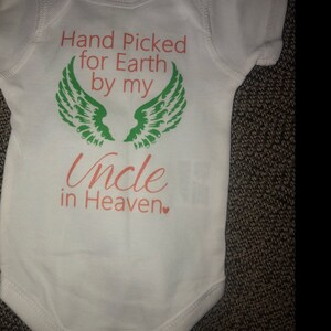 Hand Picked for Earth by My Uncle in Heaven Shirt | Angel Memory ...