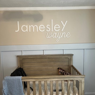 Double Baby Name Sign Nursery Wall Decor Nursery Wall - Etsy