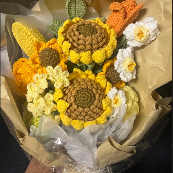 Crochet Rose, Knitted Flowers, Handmade Flower Bouquet, Crochet Flowers