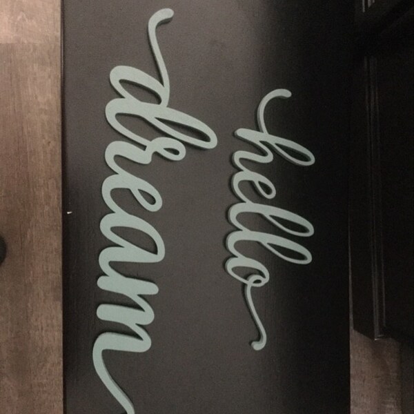 Hello Script Wood Sign -wood Sign Art, Wooden Hello, Hello Sign, Laser ...