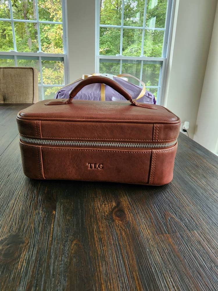 Large cosmetic bag - Toiletry bag women - Gift for wife - Monogrammed makeup case - Gift for girlfriend - Gift for mom - Anniversary gift