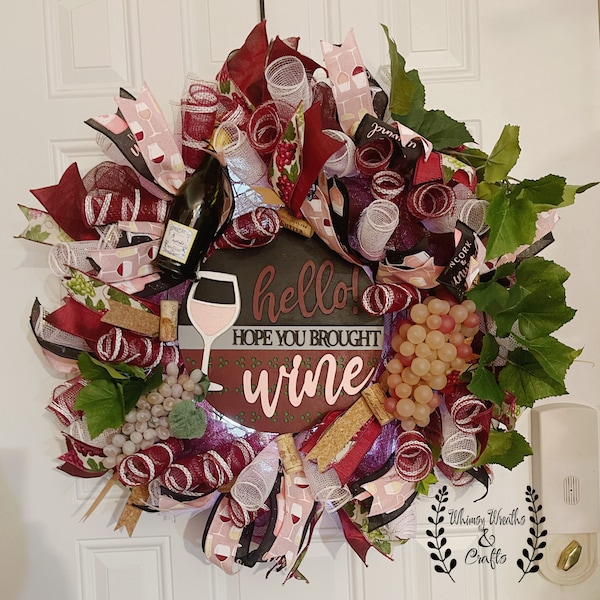 Hello Hope You Brought Wine Sign, Digital Download, SVG Laser Cut File ...