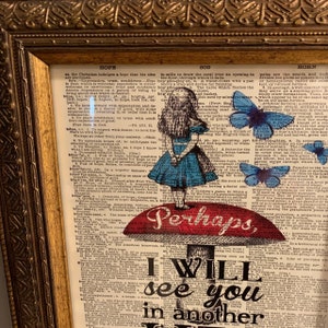 Poster Vintage In Metallo Alice Nel Paese Delle Meraviglie, Citazione Begin At The Beginning, 30,5x20,3 Cm