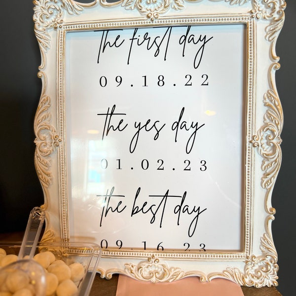 Printable Wedding Sign, Editable Wedding Poster Template, the First Day ...