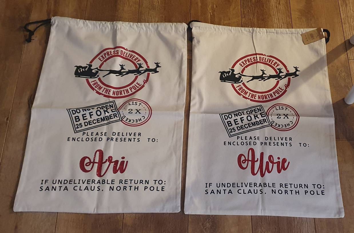 EARLY SALE! In stock,  Large Christmas Santa Sack- Personalised Xmas Father Christmas  gift bag