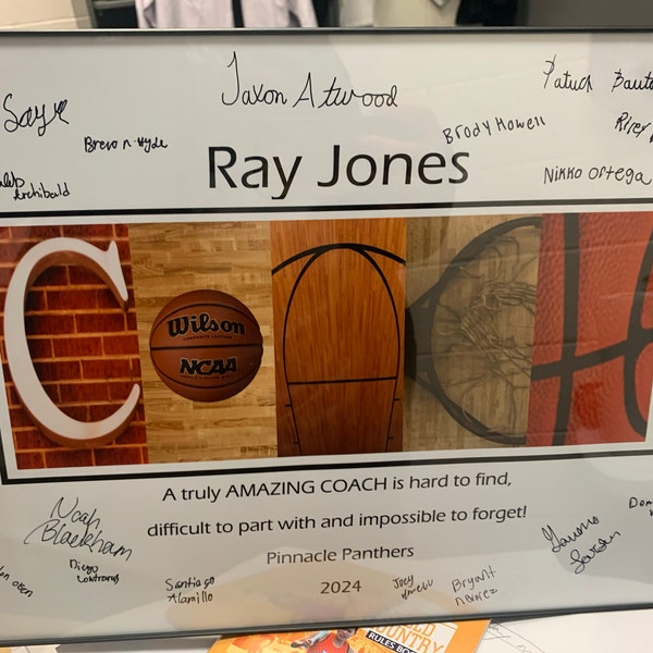 Basketball Coach Team Signature Print - Basketball Coach Team Gift ...