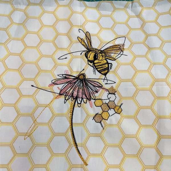 Bee and Flower Machine Embroidery Designs, Bee Embroidery, Flowers ...