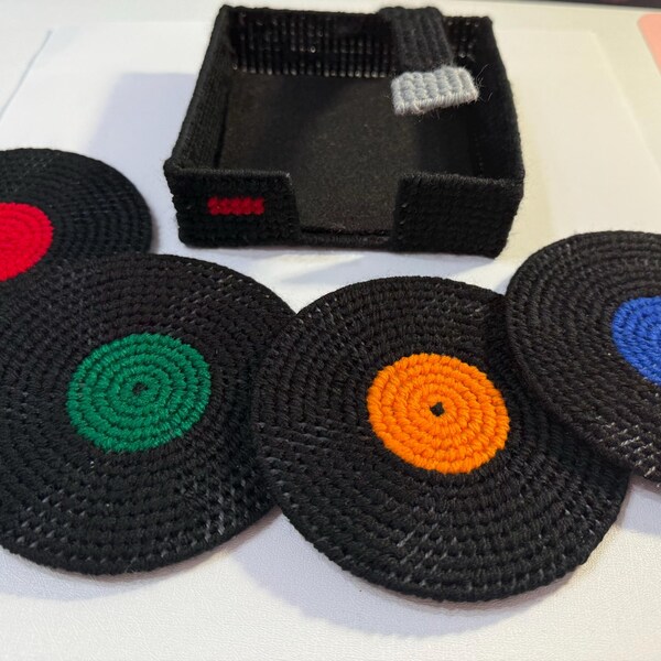 Plastic Canvas Pattern - Retro Record Coasters - Needlepoint ...