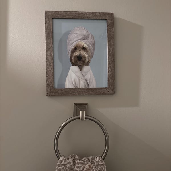 Custom Pet Portraits Set of 4, Pet in Bathtub, Funny Bathroom Art Print ...