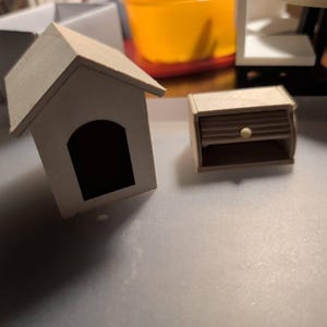 ドールハウス ミニチュア 犬小屋 犬小屋 小型 未塗装 木製 1:12