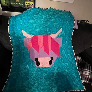 Highland Cow Quilt Block Pattern Animal PDF includes Instructions for 6 ...
