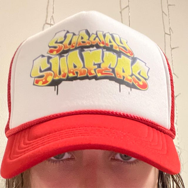 Subway Surfer Trucker Hat – Retro Gamer Hat, Streetwear Cap
