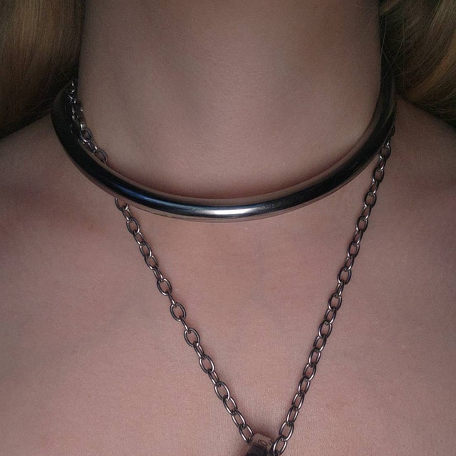 8mm Curved Polished Stainless Steel Locking Eternity Collar