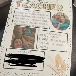 Groovy Glitter Meet the Teacher Template - Etsy