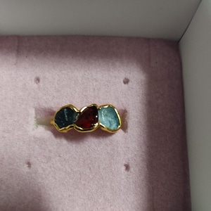 Customer photo, Custom Raw Gemstone Mothers Ring