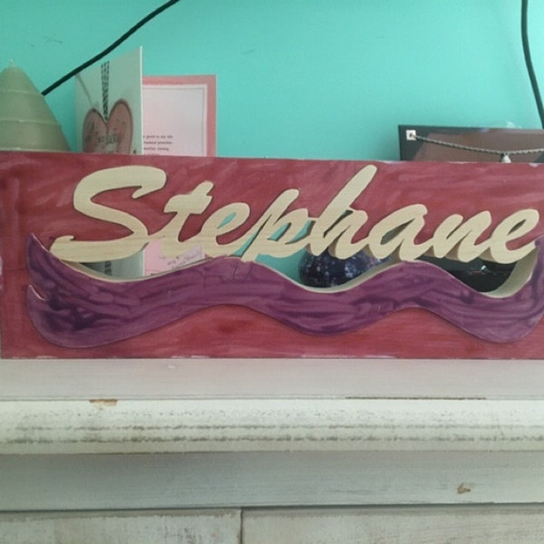 Solid Wood Personalized Any Name Letter Word Sign Symbol Logo Stand ...