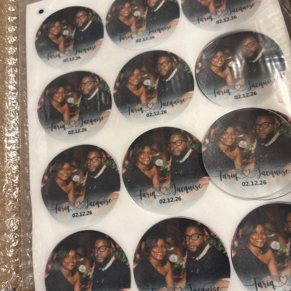 EDIBLE Photo Wedding Cocktail Toppers/custom Wedding Reception Drink ...