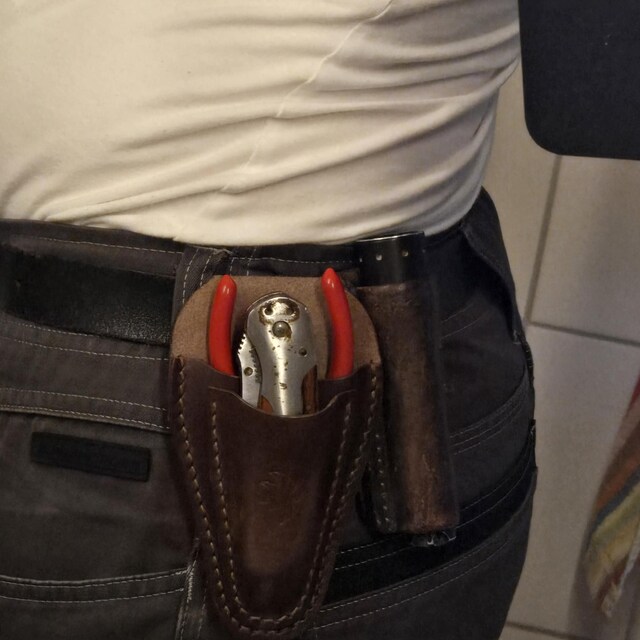 Leather Sheath With a Belt Loop for Knipex Pliers Cobra 125 and a