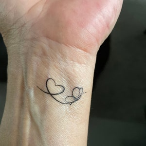 Heart Birds Infinity Symbol Temporary Tattoo - Etsy