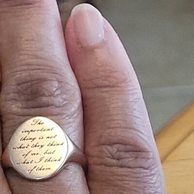 Sterling Silver 925 Killing Eve Villanelle Signet Ring – Unisex Sizes 4 To 13