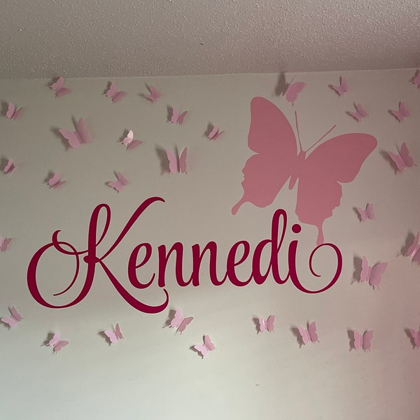 Name Wall Decal Butterfly Personalized Name Butterfly Wall Decal ...