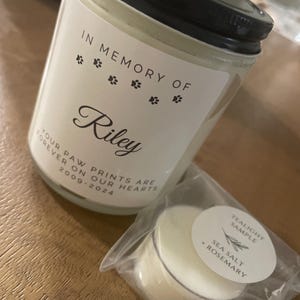 Bougie Commémorative Pour Chien – Empreintes De Pattes – Parfum Lavande Et Eucalyptus – Cadeau De Condoléances Perte Animal – 200ml – 40h De Brûlage