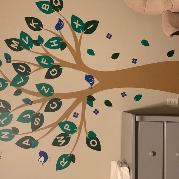 Educational Alphabet Tree Wall Decal – Removable Nursery Sticker for ...