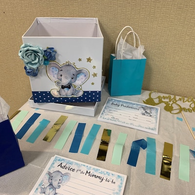 Mommy Advice Cards Printable, Elephant Baby Shower Activity, INSTANT ...